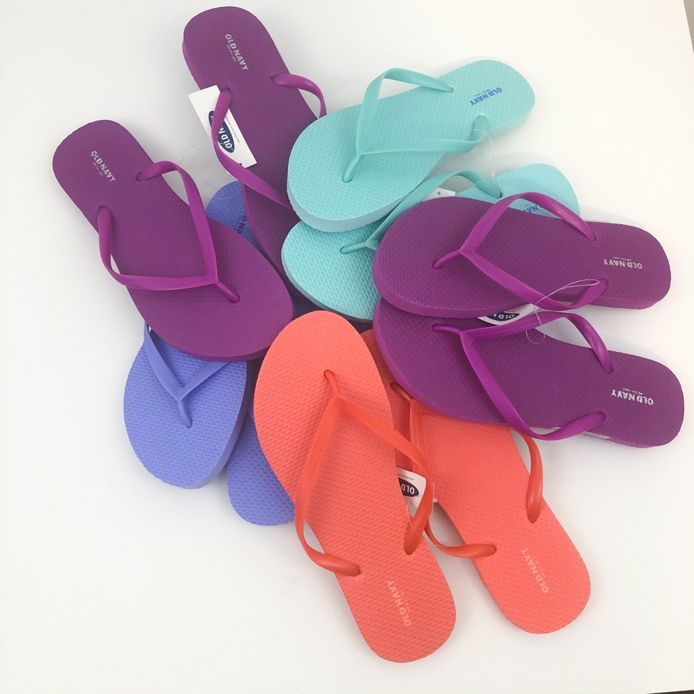 Old Navy Flip Flop lot size 7-8 multi color NWT